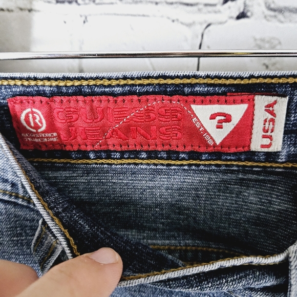 GUESS | vintage exposed button fly flare leg stretch denim jeans - Picture 8 of 11